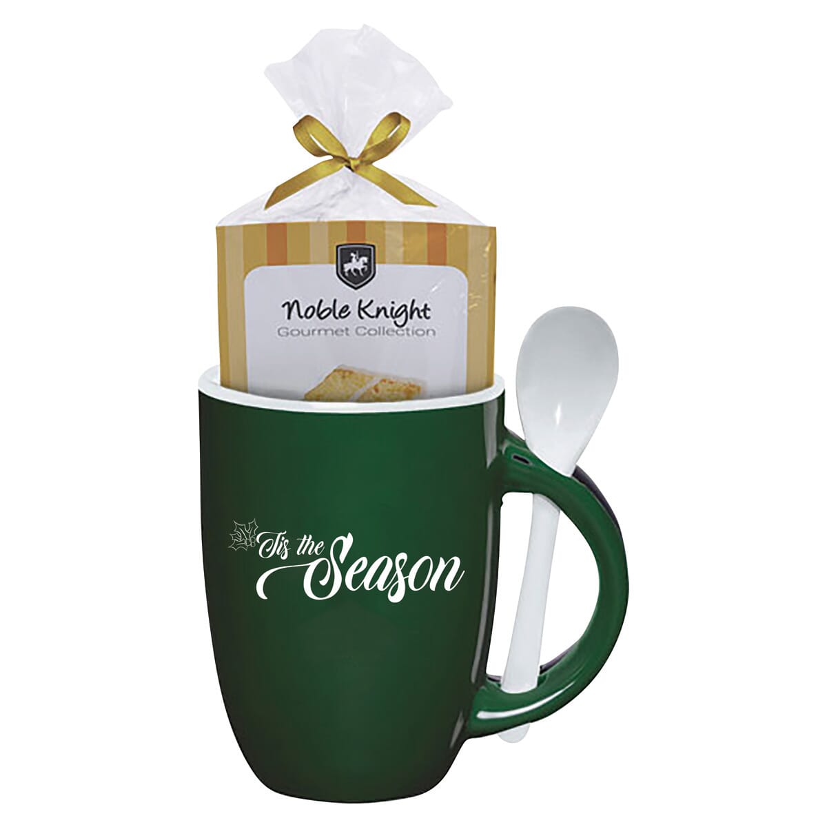 Spoon and mug cake set with holiday saying